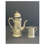 Sheffield England pewter tea & creamer