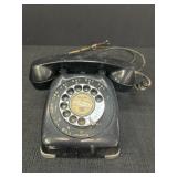 Monophone black rotary telephone