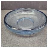 Seashell Beach Starfish Blue Rim Glass Bowl