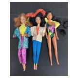 3 Mattel Barbie Dolls