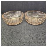 (2) Pink Depression Glass Fruit/Dessert Bowls
