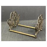 9" Ornate Brass Book Rack