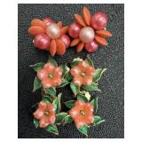 3 pairs of clip on earrings