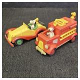 (2) VTG Aviva Peanuts Snoopy Diecast Vehicles