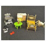 1980 Mattel metal dollhouse furniture, bed frame