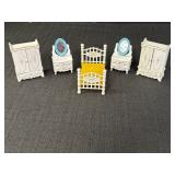 1980 Mattel metal dollhouse furniture, bedroom,