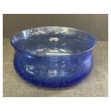 9" cobalt blue glass bowl