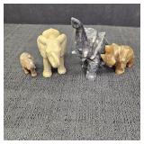 (4) Elephant Figurines