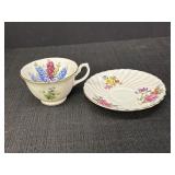 Floral England Bone China Tea Cup & Saucer