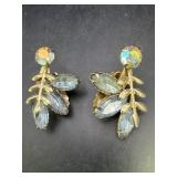 Rhinestone Branch Clip on Earrings