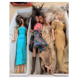Misc Mattel Barbies and Ken w/ Barbie Doll Trunk