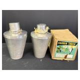 2 kerosene garden torches, 1 w/box(rough shape),