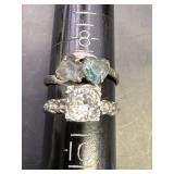 (2) Marked Sterling Rings