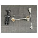 Corkscrew, corked pour spout, bartender tools