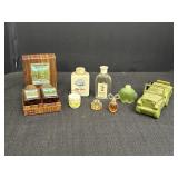 Vtg after shave, cologne, & cosmetic bottles