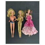 3 Mattel Barbie Dolls