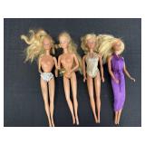 4 Mattel Barbie Dolls