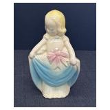 7" Ceramic Curtsying Girl Planter
