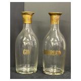 Vintage-style glass liquor decanters, gin &