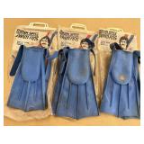 3 pair of Mark Spitz swim fins, size 2-5 & 2 6-10,