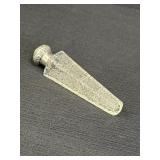 1979 Avon clear glass perfume bottle, empty, 5in