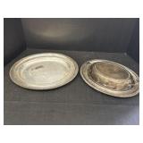2 - 12.75 & 14" Sliver Plated Serving Dishes