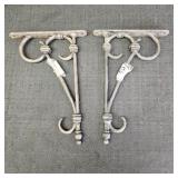 (2) Decorative Cast Iron Shelf Brackets