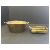Brass 7" Planter & 9"  Bucket