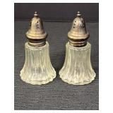 Clear glass & silver plated salt & pepper shaker