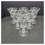 (6) Vintage Clear Footed Tulip Sundae Glasses