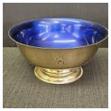 10in Silver Plated Blue "E" Serving Bowl