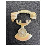Iridescent Rotary Telephone Brooch Pin Set