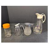 (3) clear glass syrup container