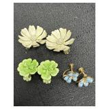 Floral Earrings - clip & screw on