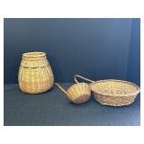 Woven rattan/wicker basket, scoop basket, & ladle