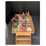 Misc items, dolls, motorcycle, saddle, yo-yo