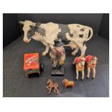Cow, wooden horses, clippity clop car part