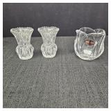 Crystal Bud Vases/ Toothpick Holders/ Candle