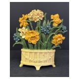 John Wright Cast Iron Flower Basket Doorstop,