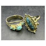 Navajo Turquoise Style Adjustable Rings