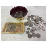 1947 Korea 10 Paper Money & Singapore, Indonesia