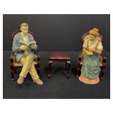 Doll house figures & furniture - man & woman,