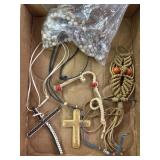 Cross Jewelry, misc beads, & fabric bracelets