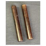 Pair of hardwood claves, 8in