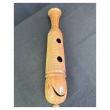 Wood guiro percussion instrument, Mexico, 17in