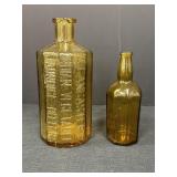 2 Amber glass bottles - Indian vegetable jaundice