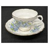 Forget Me Not Flowers Teacup Cup & Saucer
