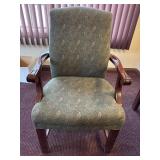 Green Paisley Upholstered Arm Chair