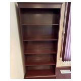 Mahogany 5 shelf bookcase