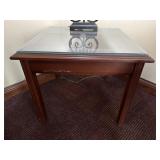 Mahogany glass top end table